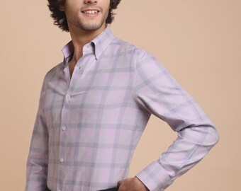 Camisa de algodón con tejido de espiga que no necesita planchado - Ash and Bloom - Corte clásico/entallado
