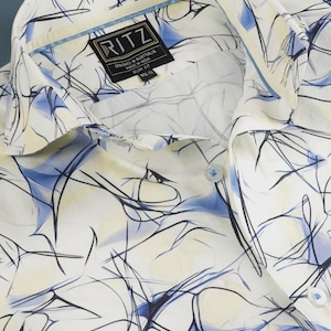 Men’s shirt/ Business shirt/ Casual Shirt/ Dress Shirt/ Designer Luxury Shirt/ Abstract Print Inkstorm Shirt - Plain Weave
