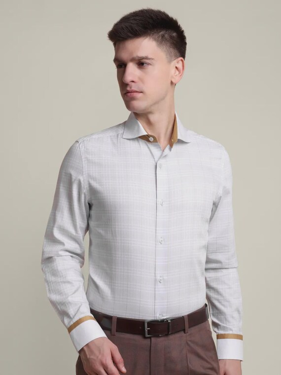 basket weave dress shirt Black Pin-Striped Non Iron Shirt