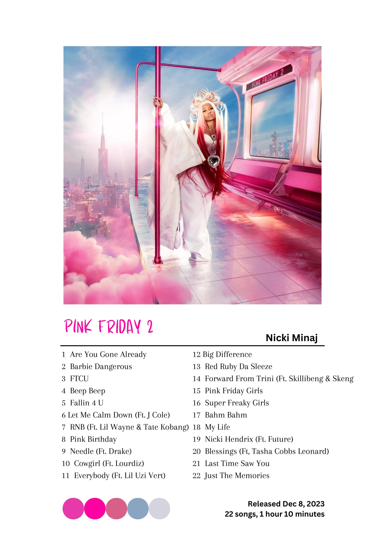 Póster Nicki Minaj Gag City World Tour 2024 Álbum Pink Friday 2 Merch ...