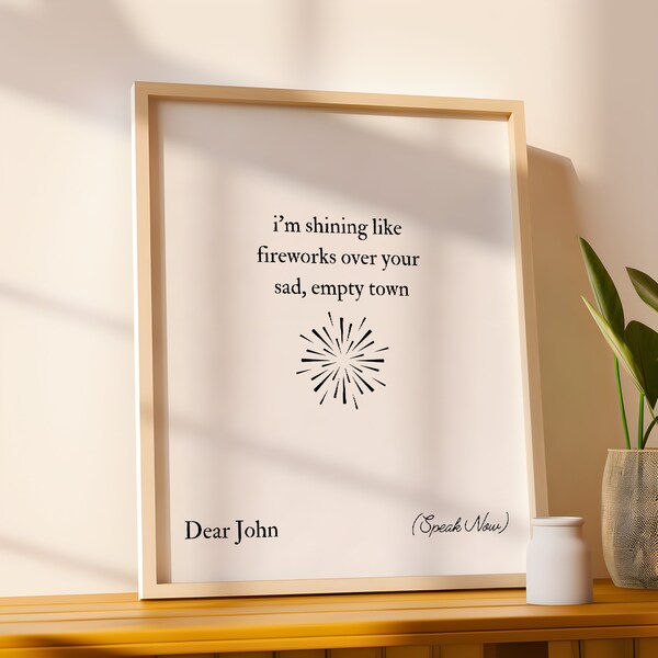 Dear John- Taylor Swift print