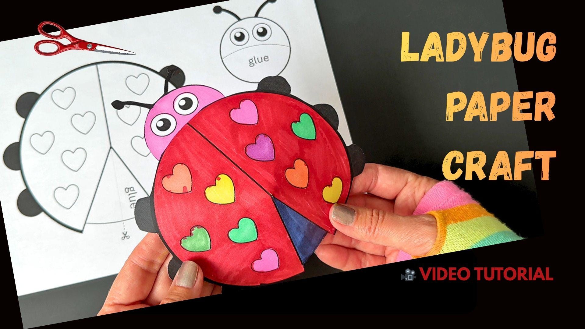 Printable Ladybug Paper Craft – DIY Kids Template, Color, Cut & Glue - Etsy