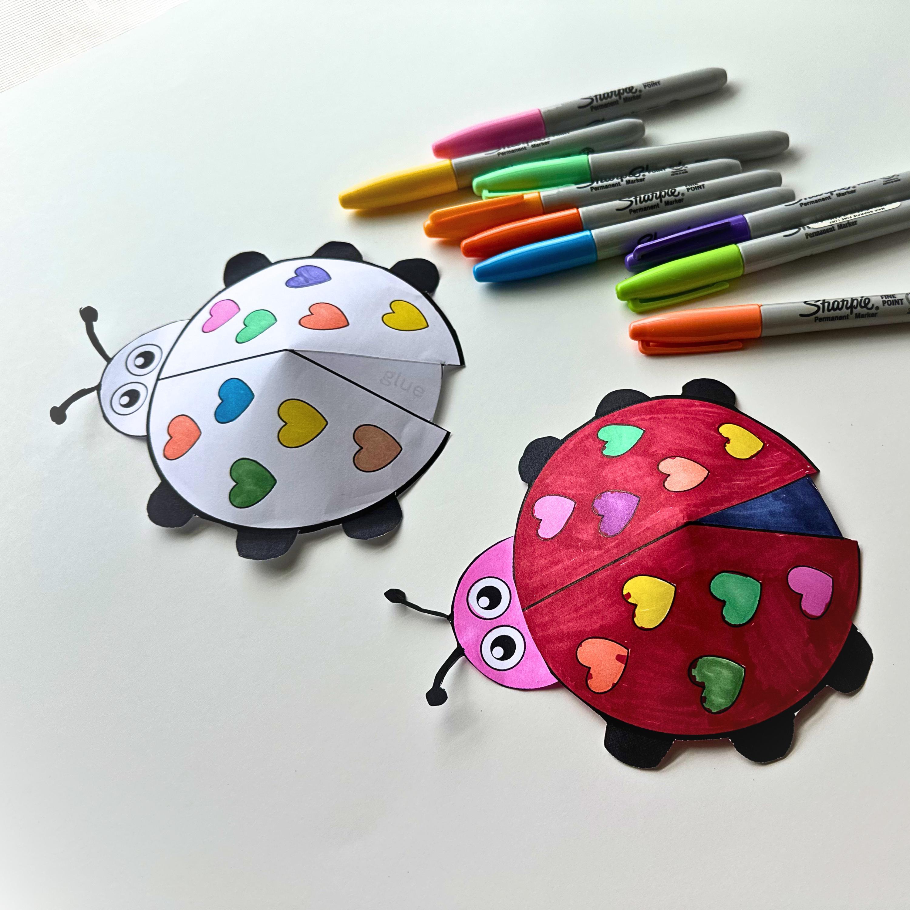 Printable Ladybug Paper Craft – DIY Kids Template, Color, Cut & Glue - Etsy