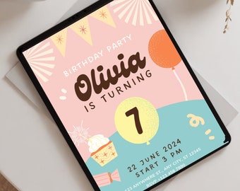 Invitations modifiables pour une fête d'anniversaire de fille