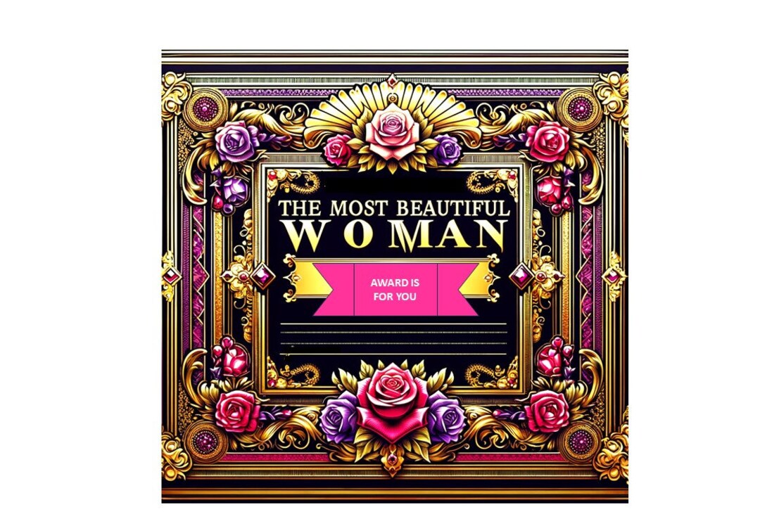 Certificat De La Plus Belle Femme Etsy