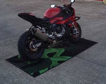 Motorcycle Custom Pit Mat Accessories, Floor Bottom Rug , MotorBike, Engine Mat, Ducati, BMW, Kawasaki,Lover Fanatic, Man Woman Gift