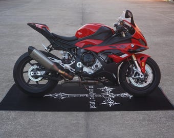 Motorcycle Custom Pit Mat Accessories, Floor Bottom Rug , MotorBike, Engine Mat, Ducati, BMW, Kawasaki,Lover Fanatic, Man Woman Gift
