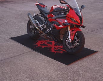 Motorcycle Custom Pit Mat Accessories, Floor Bottom Rug , MotorBike, Engine Mat, Ducati, BMW, Kawasaki,Lover Fanatic, Man Woman Gift