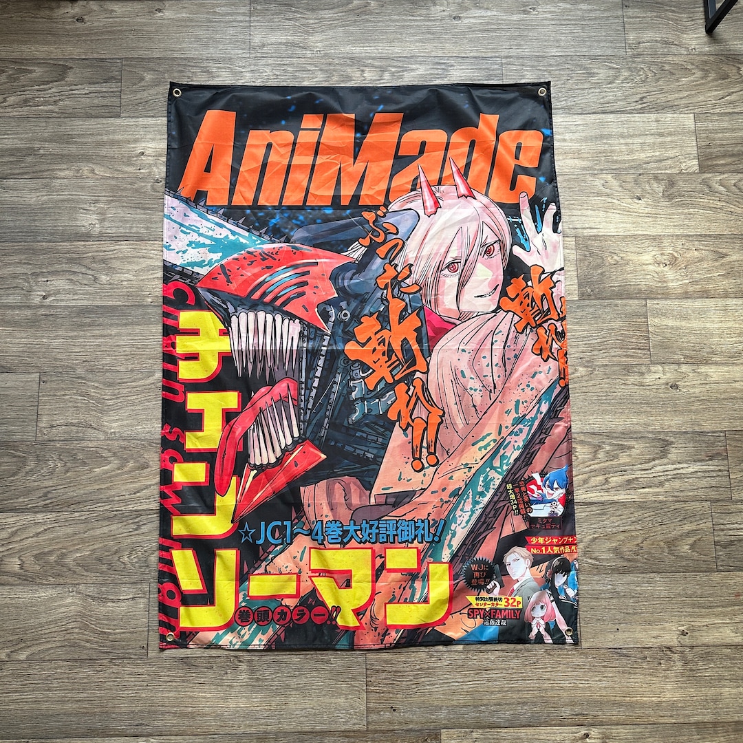 CSM Anime Flag, Anime Gift, Anime Handmade Tapestry, Premium Quality
