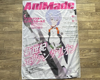 Unit-00 Anime Tapestry, Anime Magazine Cover, Handmade Polyester Flag (140x100cm)