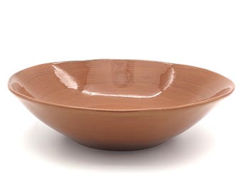 Vintage Italian Pasta Serving Bowl | Earthenware Salad Bowl Hand Made Studio Pottery for Pier 1 Imports | Unique Fruit Bowl Autumn Color