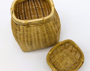 ヴィンテージ竹編みバスケットセット：アジア風インテリア - Etsy 日本