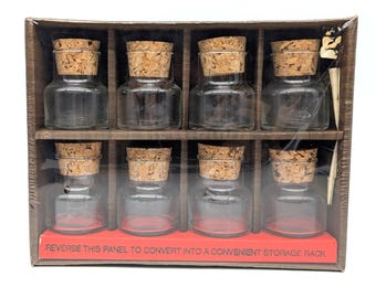 Vintage Libbey Spice Jar Set: 1970s Kitchen Storage Rack