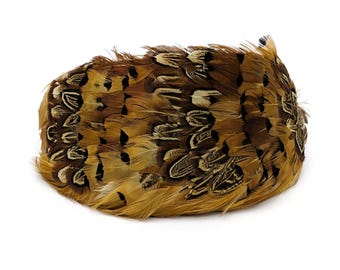 1950s Vintage Pheasant Feather Half Hat Fascinator | Retro Brown Feathered Headband Cloche | Womens Formal Cocktail Accessory Collectible