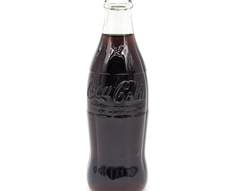 Sealed 1980s Coca‑Cola Classic Contour Bottle |Canadian 10 oz Embossed Glass Coke Script & Coca‑Cola Logo |Vintage Pop Culture Decor Display