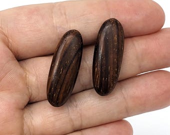 Handmade Wooden Drop Earrings Brazilian Rosewood | Vintage Natural Earrings Oval Shape Minimalist Earrings | Boho Chic Jewelry Stud Earrings