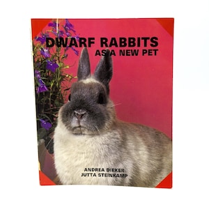 Coffee Table Book  Dwarf Rabbits As A New Pet | 1992 Retro Care Guide With Adorable Mini Bunny Images | A Unique Gift For Pet Lovers