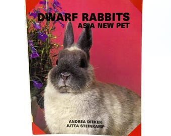 Coffee Table Book  Dwarf Rabbits As A New Pet | 1992 Retro Care Guide With Adorable Mini Bunny Images | A Unique Gift For Pet Lovers