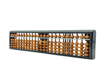 Korean 23-Column Jupan Abacus | Black Frame, Brown Beads (1980s-90s)