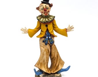 Vintage Fontanini Clown Figurine | Hand-Painted Italian Circus Decor