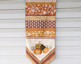 Fall Table Runner Halloween Handcrafted Linen Pumpkin Embroidery Quilted Table Cloth Thanksgiving Autumn Decor Tablecloth Harvest Season