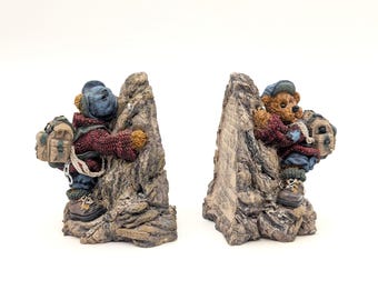 Boyds Bears Sir Edmund Persistence Pair | 1996 Bearstone Resin Figurines | Decorative Bear Bookends