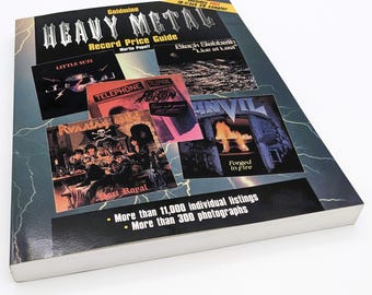 Vintage Coffee Table Book Goldmine Heavy Metal Record Price Guide and CD | 1999 Softcover Music Heavy Metal Book Sample Music CD Included