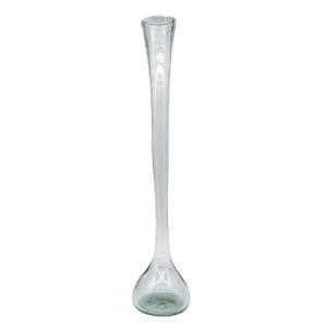 Exclusive Vintage Hand Blown Art Glass Vase 24 Tall | Mid Century Modern Clear Handcrafted Sculptural Bud Vase | Elegant Home Decor Gift