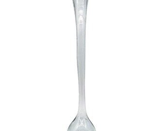 Exclusive Vintage Hand Blown Art Glass Vase 24 Tall | Mid Century Modern Clear Handcrafted Sculptural Bud Vase | Elegant Home Decor Gift