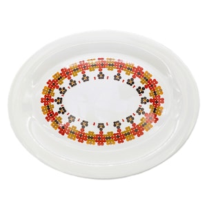 Oval Large Platter Royal Doulton Kaleidoscope  | 1970s Orange Large Serving Plate | MidCentury Modern Fine Bone China Made in England