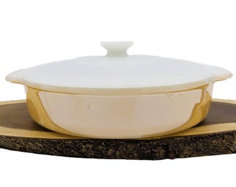 Vintage Fire King Copper-Tint Lustre 450 8" - Ovenware Pan/baking/casserole with Lid - Anchor Hocking