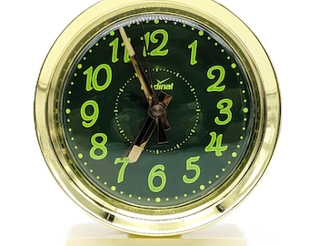Vintage 1970s Cardinal WindUp Alarm Clock Original | Retro MCM Glow in the Dark Collectible Mechanical Clock | Vintage Clock Works