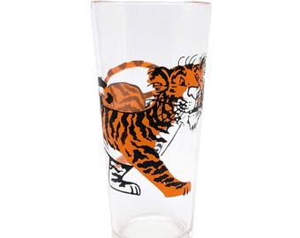 Vintage Esso Tiger In Your Tank Highball Glass | 14 oz TigerTumbler | 1970s Gas Station Promo Collectible | Home Bar Decor Unique Gift