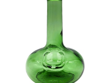 Vintage Whiskey Decanter Bottle L.J. McGuinness & Co. Decor Green Decanter, Unique Vase Decorative Collectible, Emerald Glass Stunning Retro