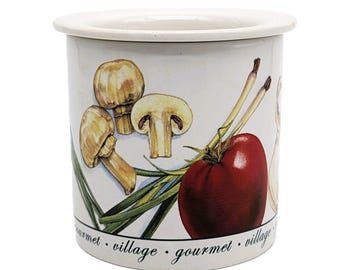 Gourmet Village Dip Chiller | Vintage Ceramic Sauce Dip Server | Keep Dips Cold or Warm | Microwave Safe Dip Bowl | Farmhouse Party Decor