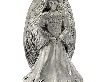 Angel Figurine by Seagull Pewter Angel Miniature Vintage Decor Handcrafted Pewter Angel Gift Collectible Christmas Angel Home Decor Vintage