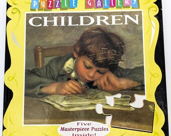 Vintage Puzzle Gallery Children Hardcover Homeschool Board book | Art for Children Book Educational Toy by Tony Geiss | Painters Book Kids
