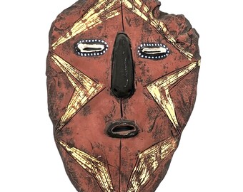 Very Rare Ceramic Mask Wall Art Louis Mendez Design | Vintage Wall Art Mask by Louis Mendes Artist Pottery | Collectible Rare Art Piece Mask