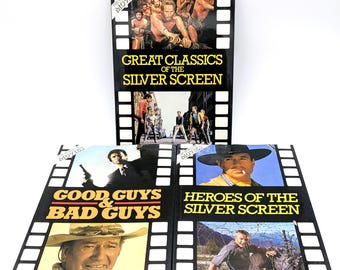 3 Books World of Movies Collection | Coffee Table Books Heroes Silver Screen | Good Guys Bad Guys Book | Classics Silver Screen Home Decor