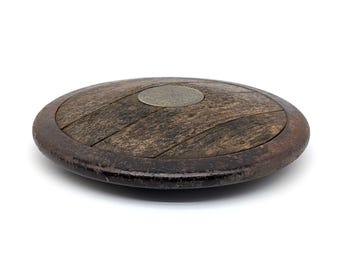 Vintage 1930s Wood & Iron Discus - Rustic Sport Decor