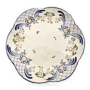 Rare Plate Zeller Keramik &#39;Favorite&#39; Floral | Handmade Unique Scalloped Design Plate Zeller | 1950s German Pottery Collectible Plate Display
