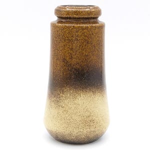 1970er Jahre Kleine Vase W Germany Keramik Beige Braun | Mid Century Modern Vase Fat Lava Vase W.Germany | Erdigen Ton Zylinder Vase Home Decor