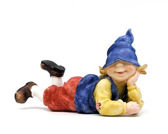 Jonas Resin Fairy Figurine | Christl Vogl Elf Gnome Collectible 2001 | Hand-Painted Resin Boy Vintage Fth Design | Whimsical Home Decor