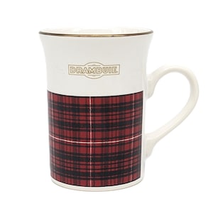 Vintage Drambuie Mug: Kilncraft Tartan Plaid Coffee Cup, Scottish Advertising