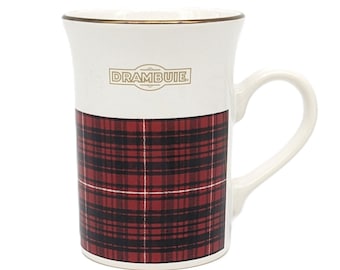 Vintage Drambuie Mug: Kilncraft Tartan Plaid Coffee Cup, Scottish Advertising