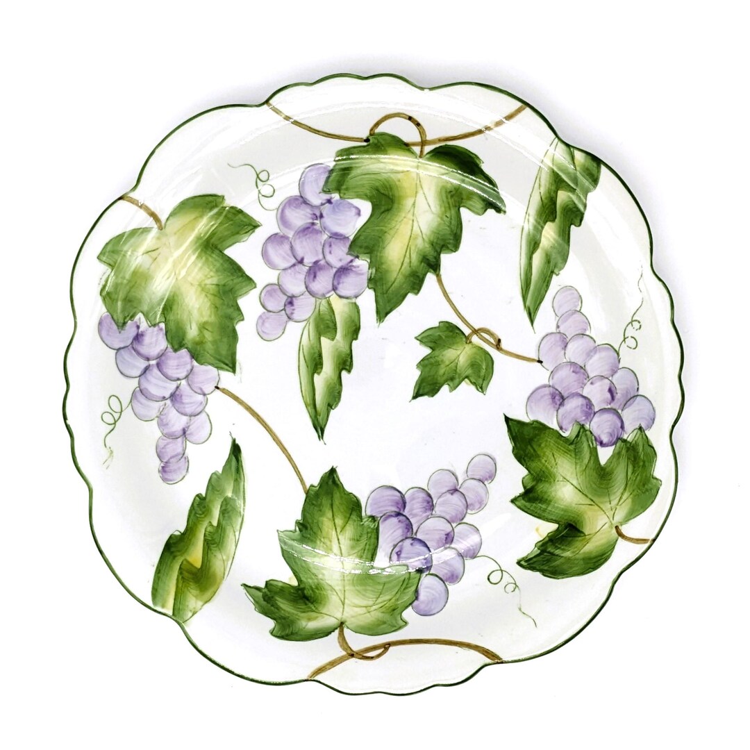 Vintage Grapes Plate Andrea by Sadek Ceramic Handpainted 10 Dinner ...