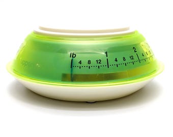 Vintage Tupperware Kitchen Scale Rare | Neon Green Food Scale Pounds and Kilograms Scale | Mechanical Kitchen Scale Decor Tested 4.5 lb 2 kg
