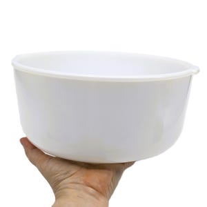 Vintage Glasbake Large Milk Glass Mixing Bowl for Sunbeam Stand Mixer | 19 Cup Capacity | 9.75in diameter | Mid Century Bakeware Milk Glass
