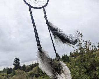 Vintage Dreamcatcher Rustic Indigenous Ornament | Black White Grey Dream Catcher Vintage | Dreamcatcher Wall Home Decor Large Feathers