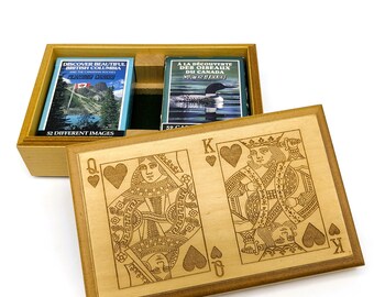 Vintage Playing Cards Box + 2 Rare Cards Deck | Vintage Photo Cards in Card Case | Birds of Canada Cards | British Columbia & Rockies Cards
